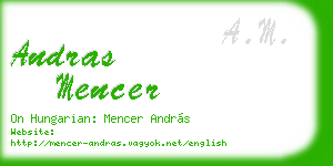 andras mencer business card